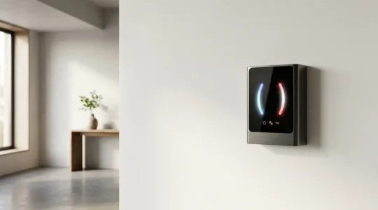 Compteur électrique Linky affichant différentes couleurs de tarification avec graphique de consommation en arrière-plan