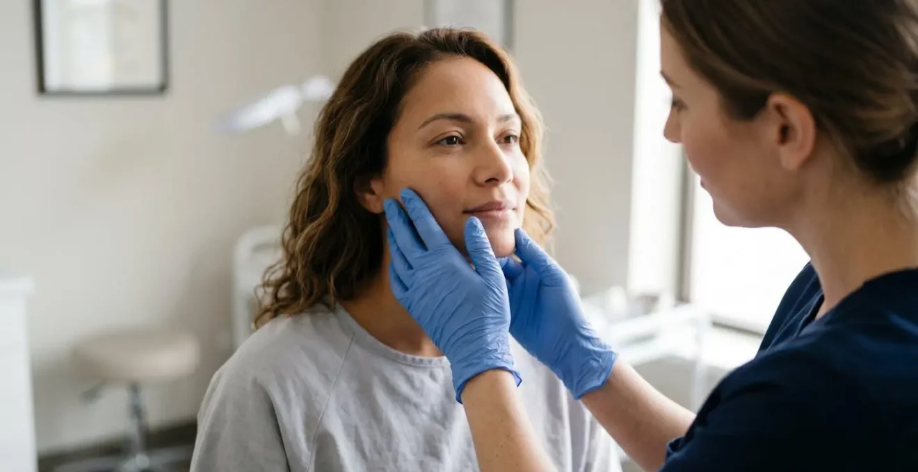 Scène de consultation médicale professionnelle pour injection d'acide hyaluronique montrant l'importance du choix d'un praticien qualifié