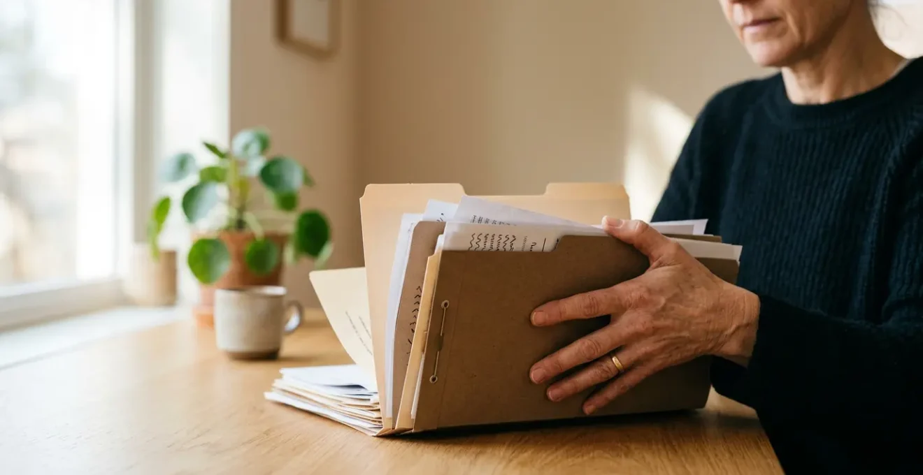 Personne tenant des documents administratifs avec espoir lors d'une démarche de demande de prêt immobilier