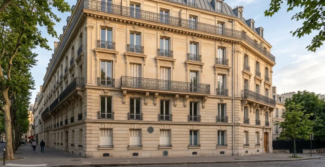 Terminal de ventouse discret installé sur façade d'immeuble parisien